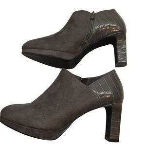 Xappeal Shoes 8 Gray Ankle Boot Platform Closed Toe High Heel
